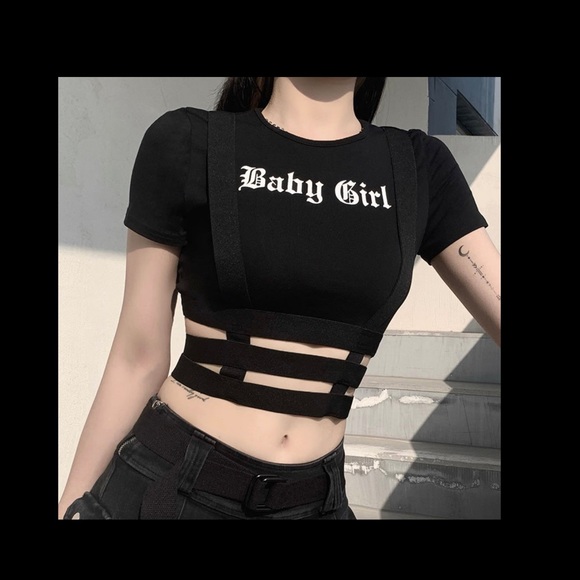 Baby Girl Harajuku Cage Crop Top, Juniors Size Large - Picture 2 of 8